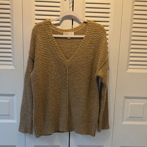 MICHAEL Michael Kors Tan V-Neck Sweater Cozy Knit